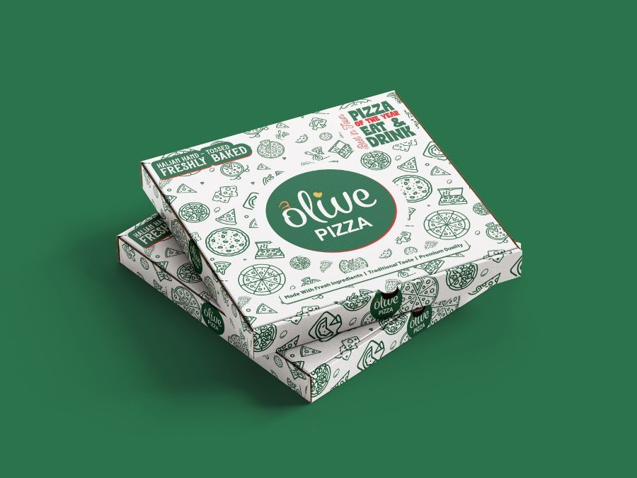 Olive Pizza — packaging by Visual Pioneers Studio, Ahmedabad