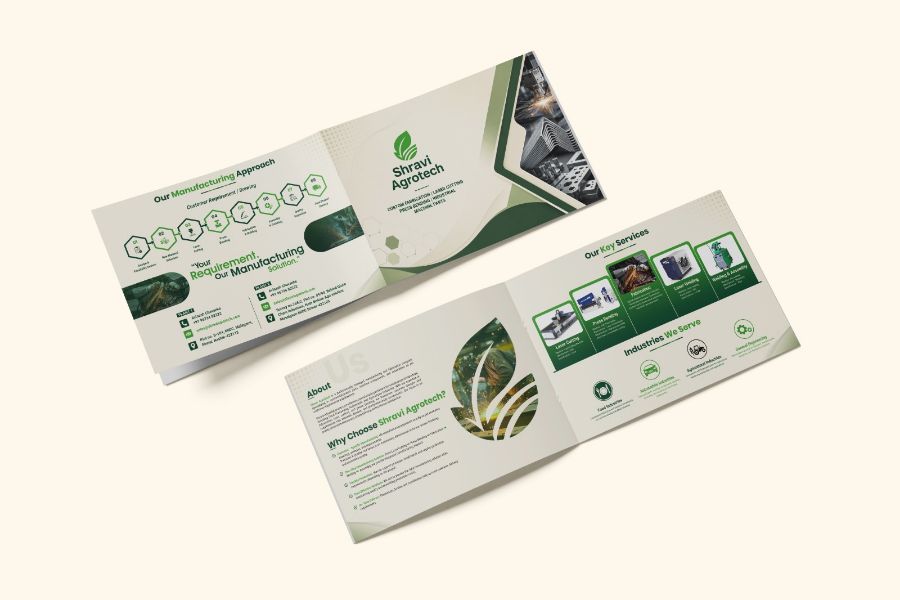 Agri trifold — print by Visual Pioneers Studio, Ahmedabad