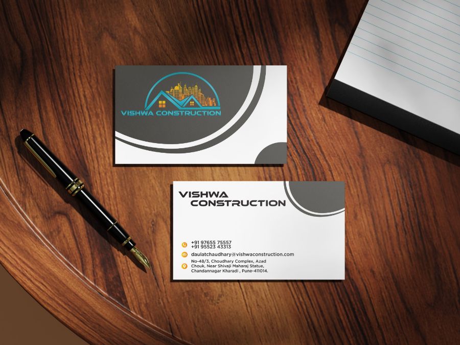 Vishwa Construction — stationery by Visual Pioneers Studio, Ahmedabad